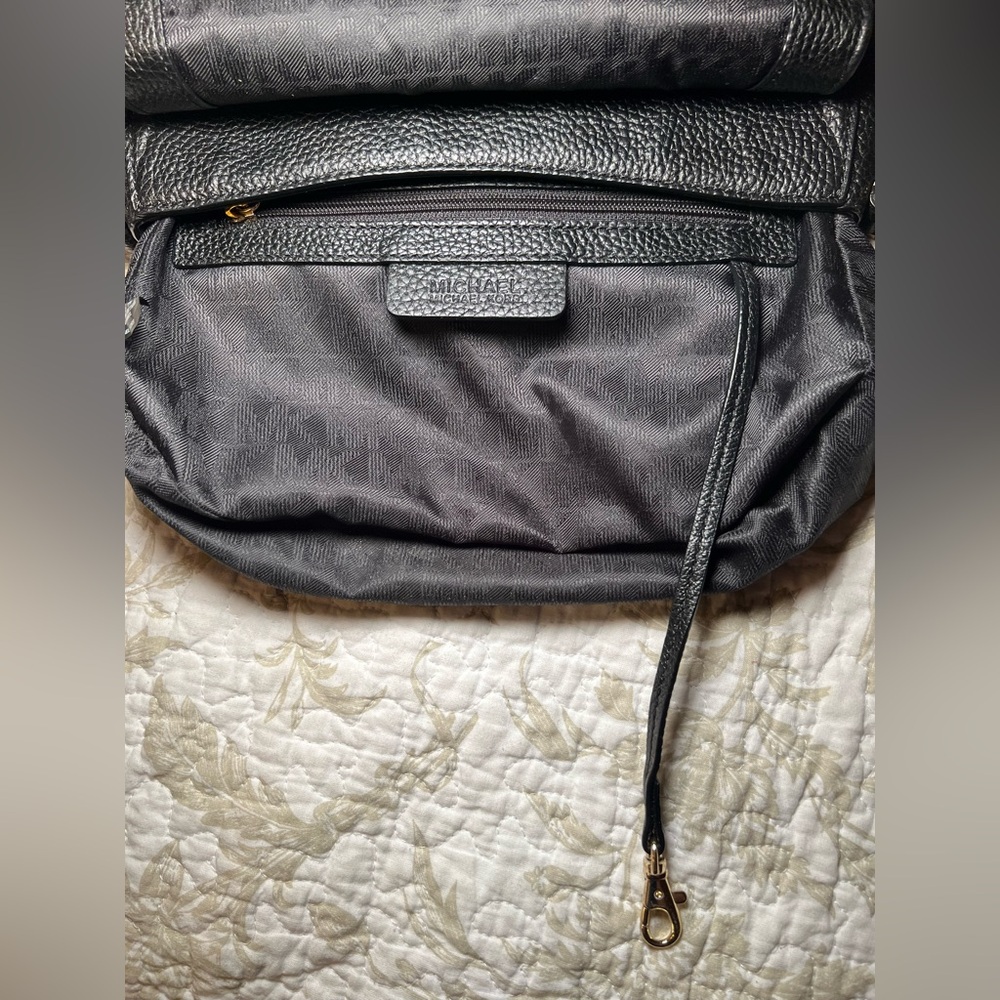 Michael Kors Leather Bedford Flap Crossbody Saddle Bag, Minimalist Quiet Luxury - Picture 13 of 15